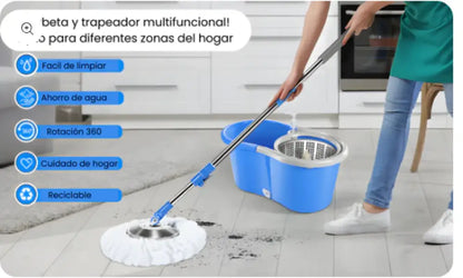SpinMop - Trapero Giratorio Magico Con Balde 360° -  [PROMOCIÓN DISPONIBLE SOLO HOY]